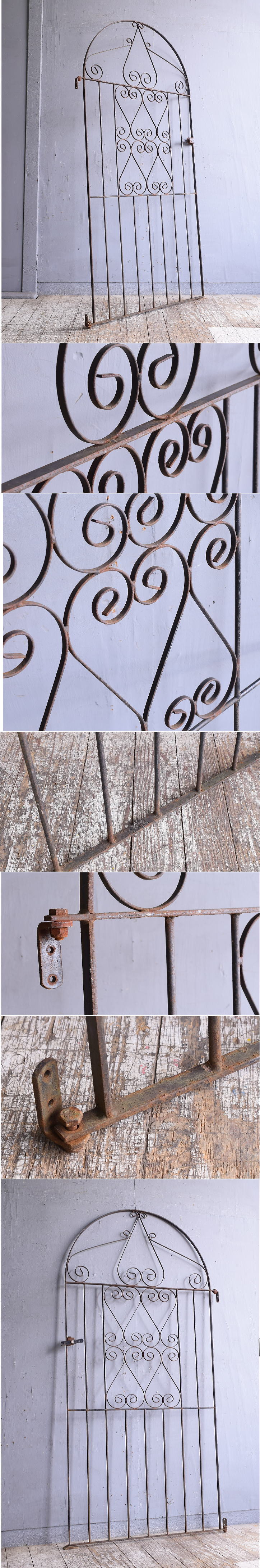 イギリスアンティーク アイアンフェンス ゲート柵 ガーデニング 12195