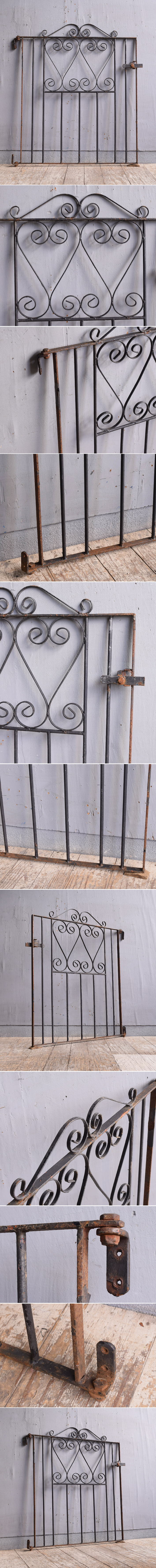 イギリスアンティーク アイアンフェンス ゲート柵 ガーデニング 12229