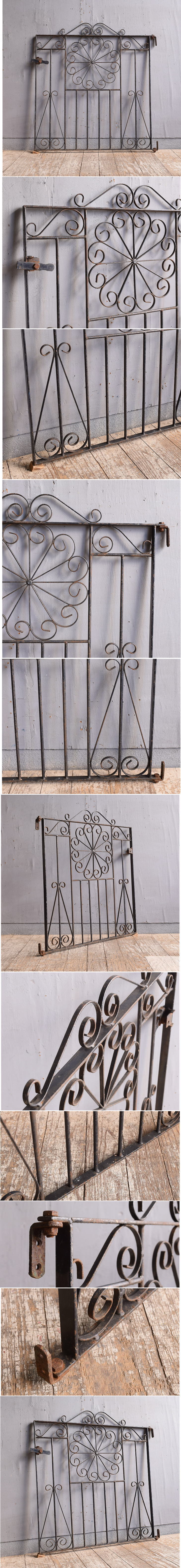イギリスアンティーク アイアンフェンス ゲート柵 ガーデニング 12233