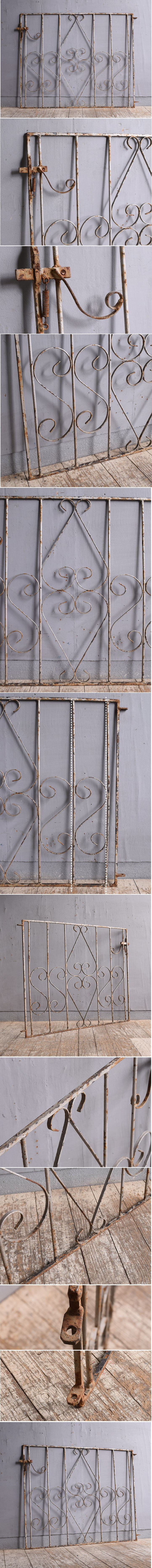 イギリスアンティーク アイアンフェンス ゲート柵 ガーデニング 12243