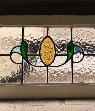 イギリス アンティーク ステンドグラス 幾何学 1225