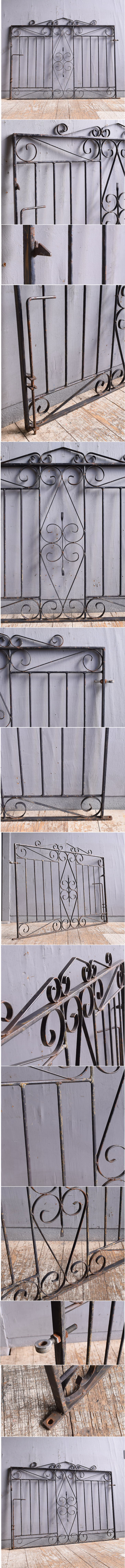 イギリスアンティーク アイアンフェンス ゲート柵 ガーデニング 12330