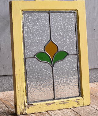 イギリス アンティーク ステンドグラス 幾何学 12388