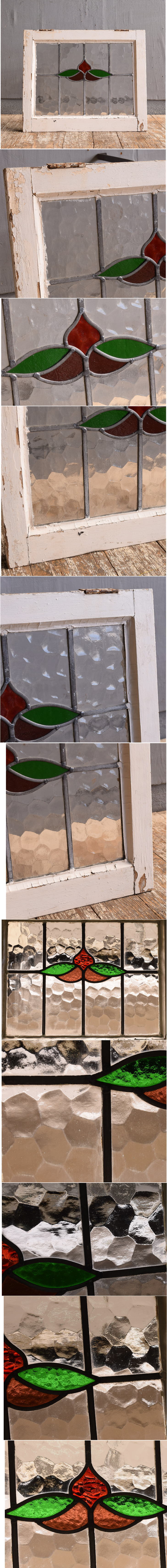 イギリス アンティーク ステンドグラス 幾何学 12468