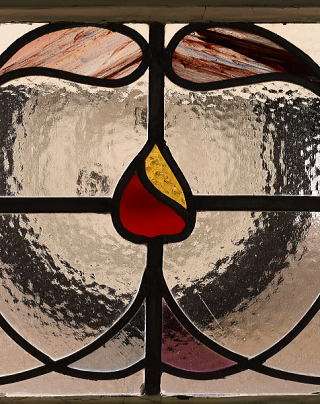 イギリス アンティーク ステンドグラス 幾何学 12546