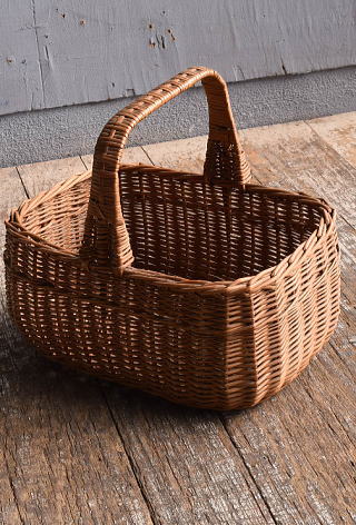 イギリス アンティーク バスケット 籐かご ガーデニング 12690