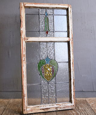 イギリス アンティーク ステンドグラス 幾何学 12805