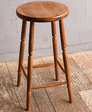 イギリス アンティーク家具 木製　ハイスツール　 椅子 12831