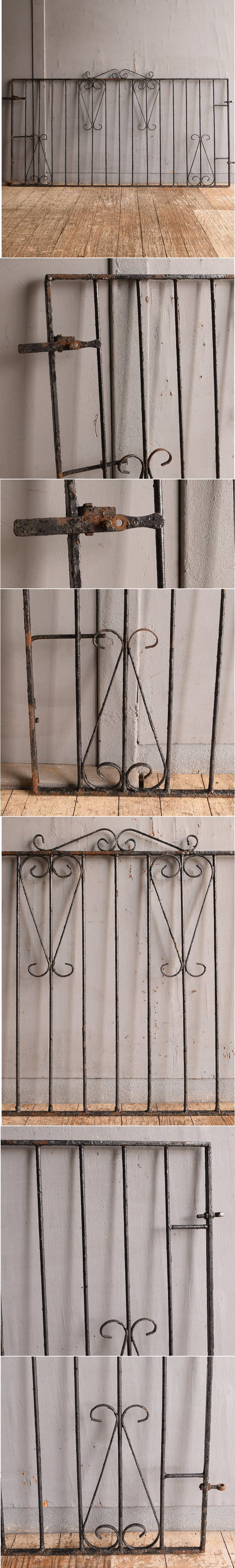 イギリスアンティーク アイアンフェンス ゲート柵 ガーデニング 12874