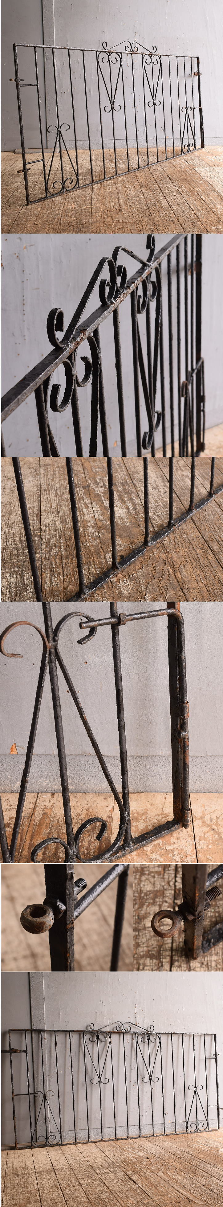 イギリスアンティーク アイアンフェンス ゲート柵 ガーデニング 12874