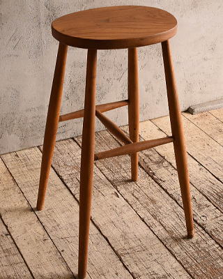 イギリス アンティーク家具 木製　ハイスツール　 椅子 12886