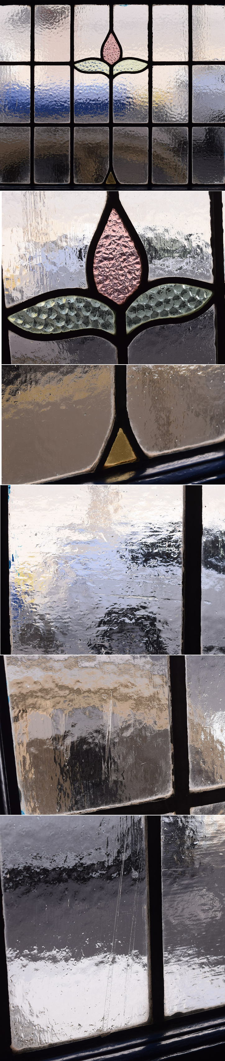 イギリス アンティーク ステンドグラス入り木製ドア 扉 建具 12900