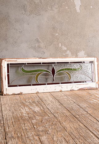 イギリス アンティーク ステンドグラス 窓 幾何学 13017