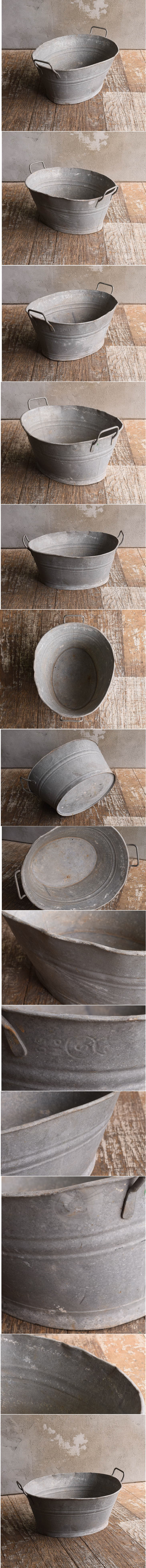 フレンチ アンティーク ブリキ ウォッシングタブ ディスプレイ ガーデニング 13056