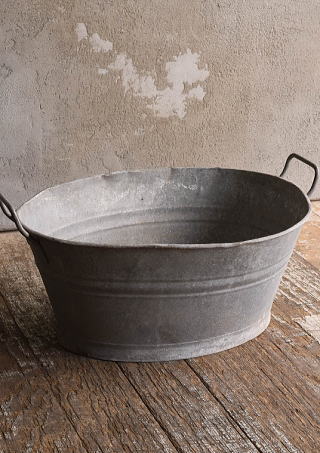 フレンチ アンティーク ブリキ ウォッシングタブ ディスプレイ ガーデニング 13056