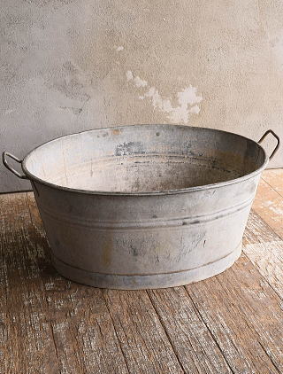 フレンチ アンティーク ブリキ ウォッシングタブ ディスプレイ ガーデニング 13058