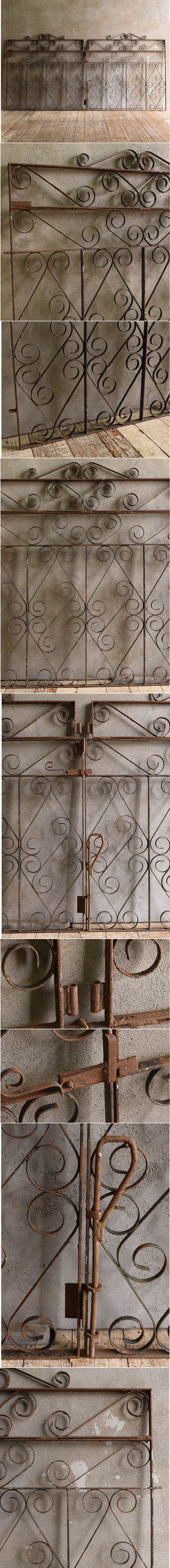 イギリスアンティーク アイアンフェンス ゲート柵 ガーデニング 13114