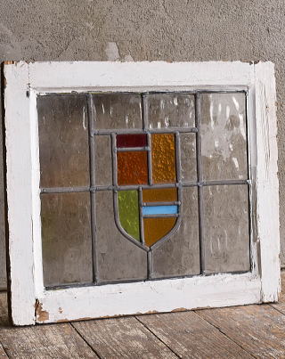 イギリス アンティーク ステンドグラス 窓 幾何学 13172