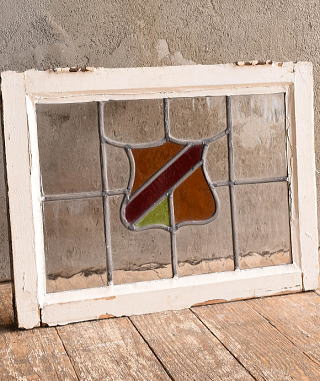 イギリス アンティーク ステンドグラス 窓 幾何学 13176