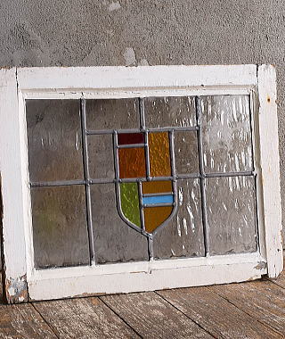 イギリス アンティーク ステンドグラス 窓 幾何学 13187