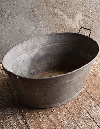 フレンチ アンティーク ブリキ ウォッシングタブ ディスプレイ ガーデニング 13190