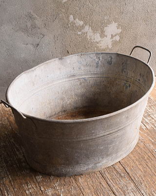 フレンチ アンティーク ブリキ ウォッシングタブ ディスプレイ ガーデニング 13191