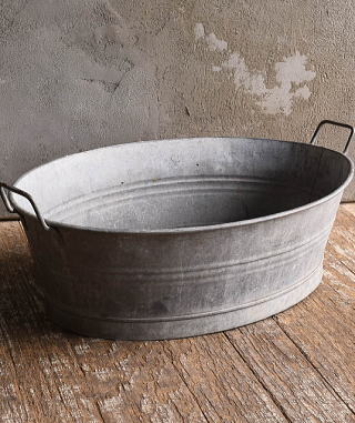 フレンチ アンティーク ブリキ ウォッシングタブ ディスプレイ ガーデニング 13192