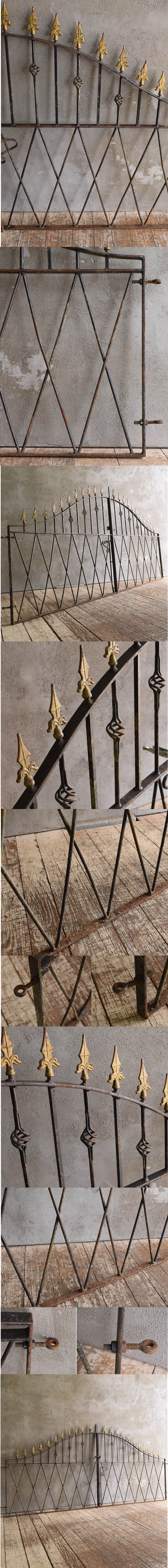 イギリスアンティーク アイアンフェンス ゲート柵 ガーデニング 13210