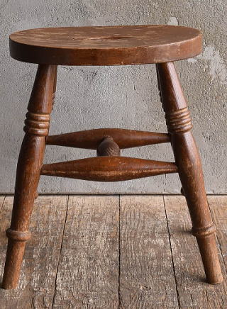 イギリス アンティーク家具 木製スツール　 椅子 13279