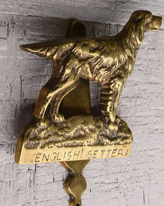 イギリス アンティーク 真鍮製ドアノッカー イングリッシュセッター　 13290