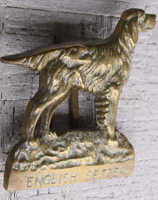 イギリス アンティーク 真鍮製ドアノッカー イングリッシュセッター　 13291
