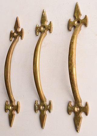 イギリス アンティーク 真鍮ハンドル×3　 建具金物 取っ手　13315