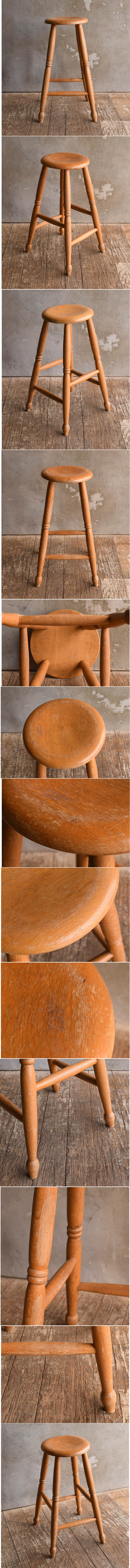 イギリス アンティーク家具 木製スツール 椅子 13372