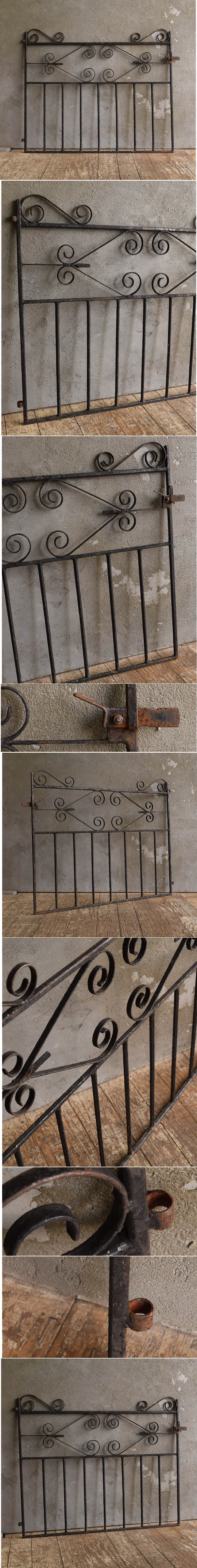 イギリスアンティーク アイアンフェンス ゲート柵 ガーデニング 13389