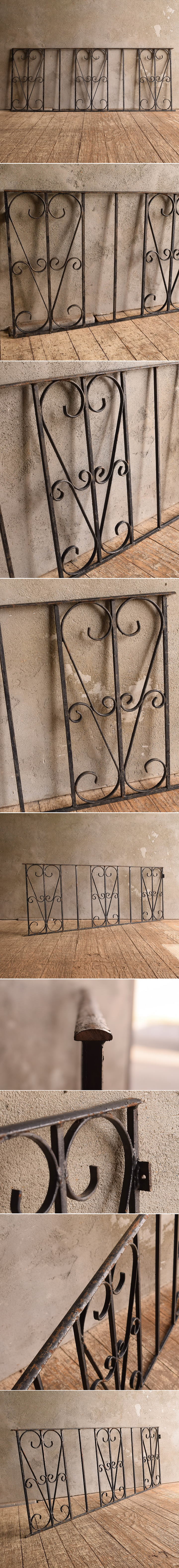 イギリスアンティーク アイアンフェンス ゲート柵 ガーデニング 13398