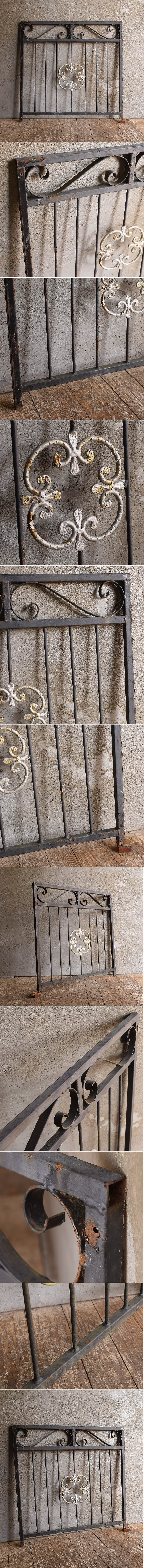イギリスアンティーク アイアンフェンス ゲート柵 ガーデニング 13403