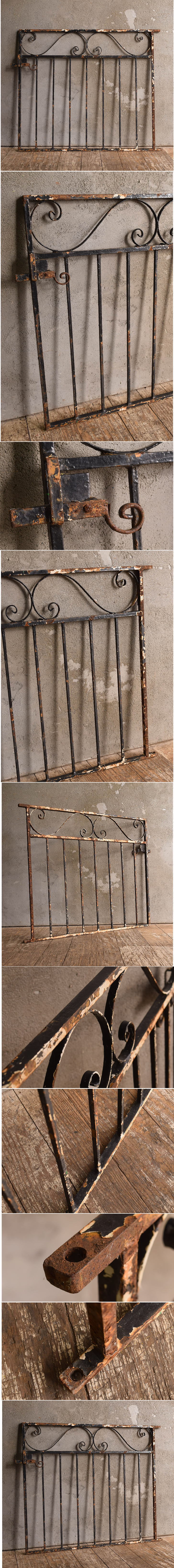 イギリスアンティーク アイアンフェンス ゲート柵 ガーデニング 13407