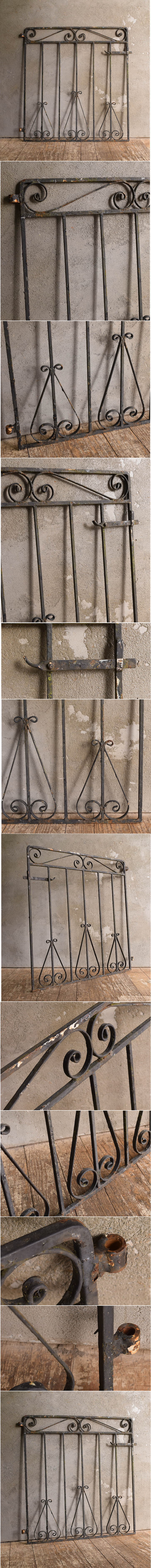 イギリスアンティーク アイアンフェンス ゲート柵 ガーデニング 13409