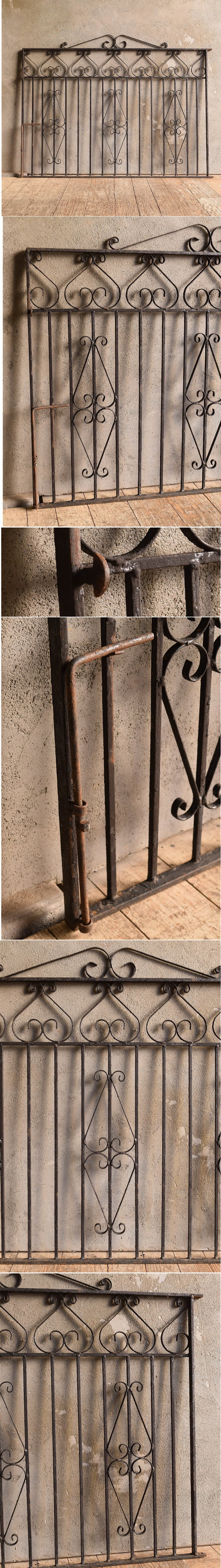 イギリスアンティーク アイアンフェンス ゲート柵 ガーデニング 13430