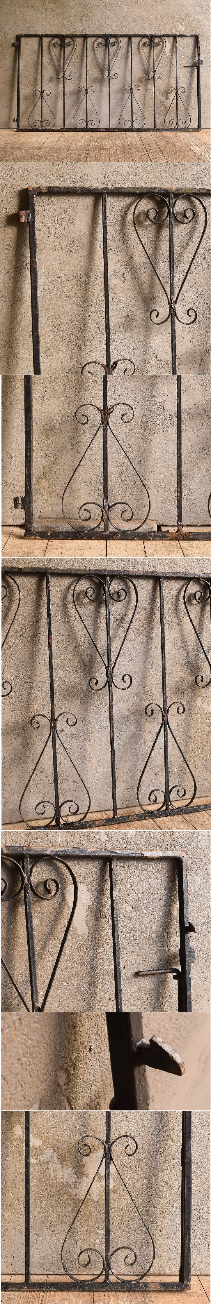 イギリスアンティーク アイアンフェンス ゲート柵 ガーデニング 13431