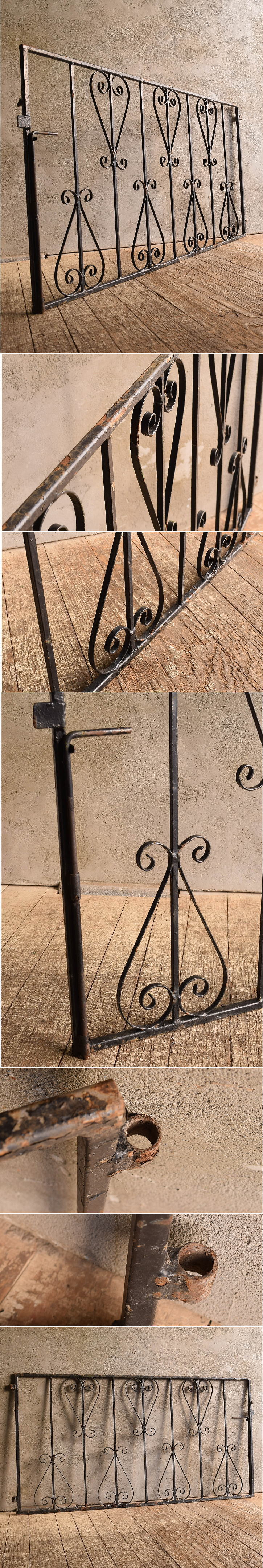 イギリスアンティーク アイアンフェンス ゲート柵 ガーデニング 13431