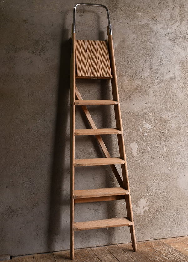 イギリス アンティーク ステップラダー 脚立 ディスプレイ 13437