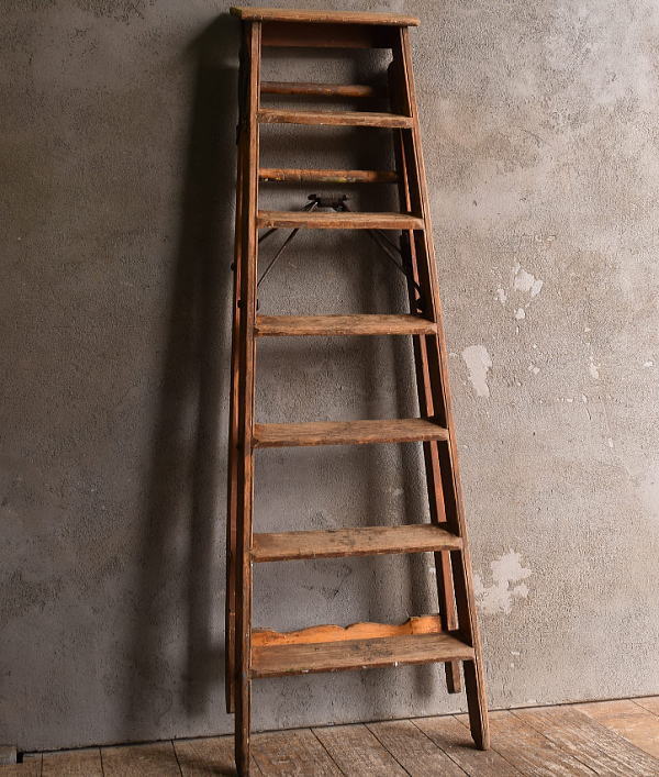 イギリス アンティーク ステップラダー 脚立 ディスプレイ 13438