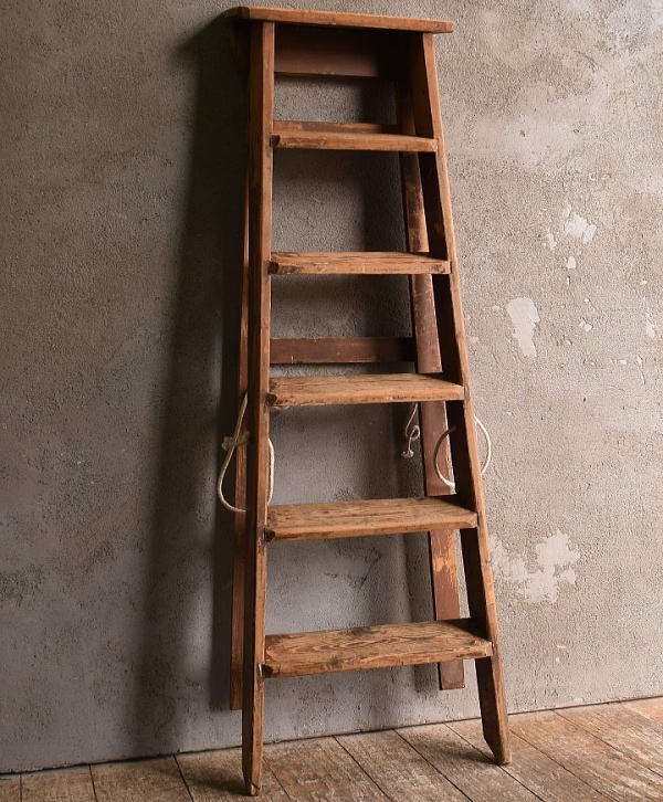 イギリス アンティーク ステップラダー 脚立 ディスプレイ 13439