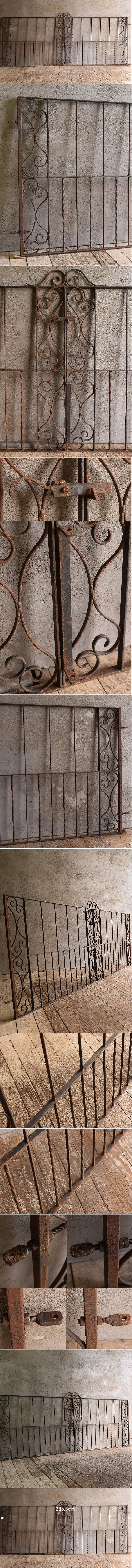 イギリスアンティーク アイアンフェンス ゲート柵 ガーデニング 13542