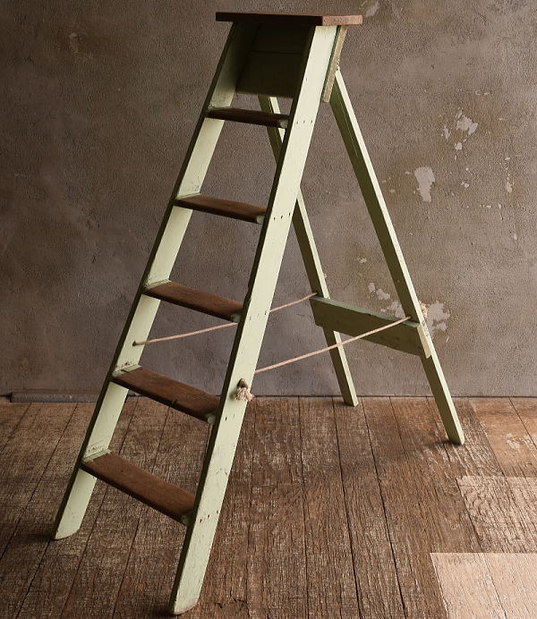 イギリス アンティーク ステップラダー 脚立 ディスプレイ 13543