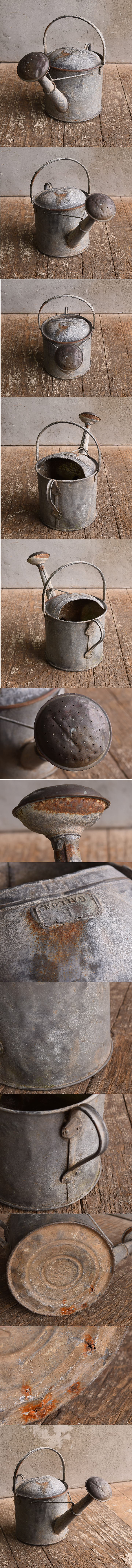 イギリス アンティーク ブリキ製 ジョウロ ガーデニング 13579