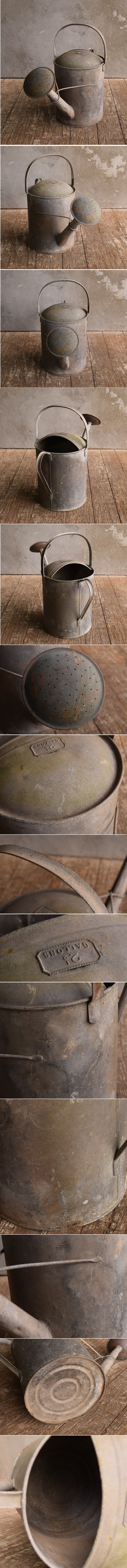 イギリス アンティーク ブリキ製 ジョウロ ガーデニング 13580