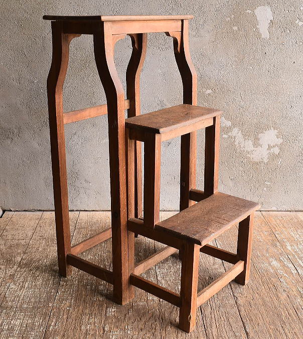 イギリス アンティーク  脚立 ディスプレイ 13583