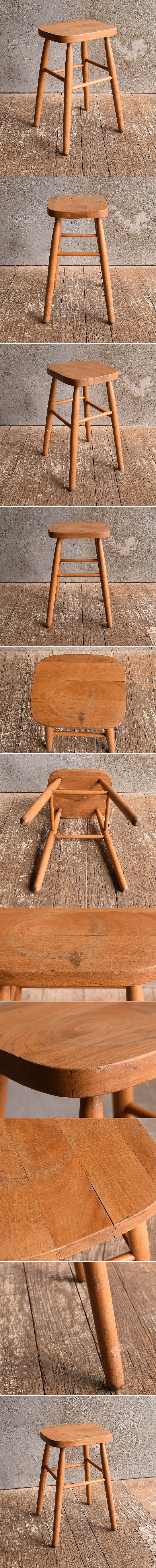 イギリス アンティーク家具 木製スツール 椅子 13597